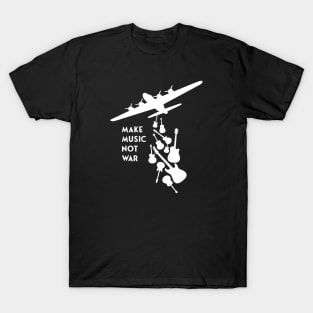 Banksy - Make Music Not War - White T-Shirt